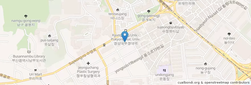 Mapa de ubicacion de VIP노래연습장 en Südkorea, Busan, Nam-Gu, Daeyeon-Dong.