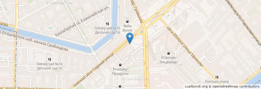 Mapa de ubicacion de Шаурма en Rusia, Северо-Западный Федеральный Округ, Óblast De Leningrado, San Petersburgo, Адмиралтейский Район, Сенной Округ.