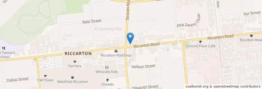 Mapa de ubicacion de The Dragon Express Restaurant en New Zealand, Canterbury, Christchurch City, Halswell-Hornby-Riccarton Community.