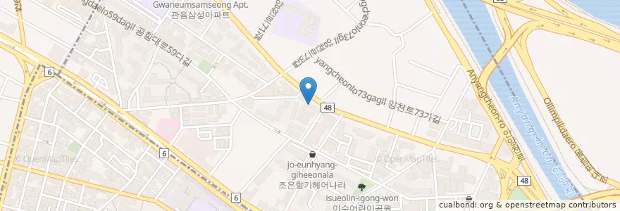 Mapa de ubicacion de 밝은약국 en South Korea, Seoul, Yeomchang-Dong, Yeomchang-Dong.