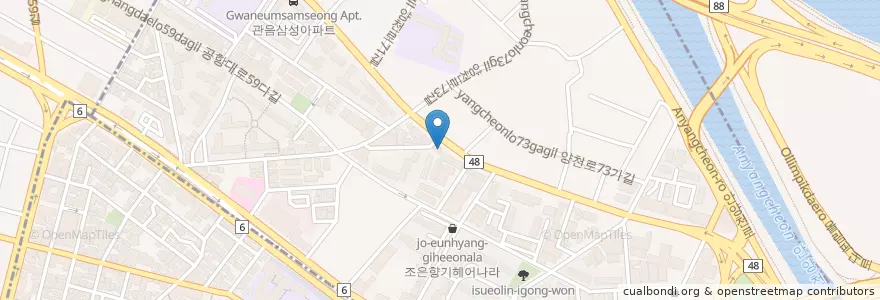 Mapa de ubicacion de 이디야커피 en 大韓民国, ソウル, 염창동, 염창동.