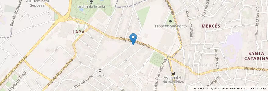 Mapa de ubicacion de Zepherino's en 葡萄牙, Área Metropolitana De Lisboa, Lisboa, Grande Lisboa, 里斯本, Estrela.