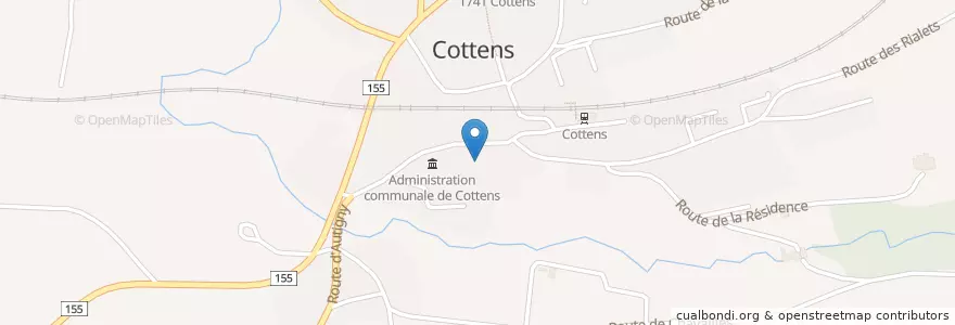 Mapa de ubicacion de Eglise de Cottens en Suíça, Fribourg/Freiburg, District De La Sarine, Cottens (Fr), Autigny.