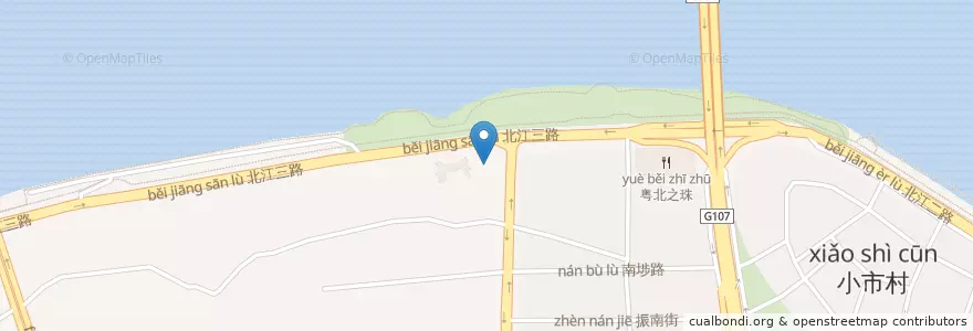 Mapa de ubicacion de 小市小学 en 中国, 广东省, 清远市 (Qingyuan), 清城区 (Qingcheng), 洲心街办.