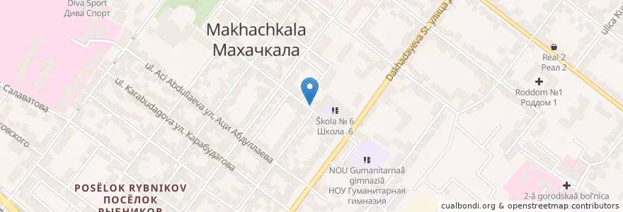 Mapa de ubicacion de Клиника Рамазановых en Russie, District Fédéral Du Caucase Du Nord, Daghestan, Городской Округ Махачкала.