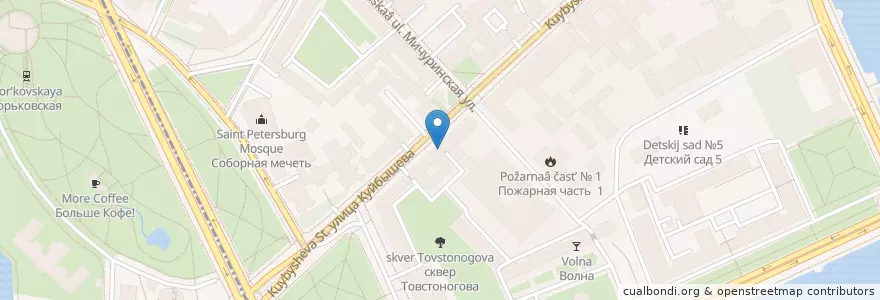 Mapa de ubicacion de Фортеция en Russia, Northwestern Federal District, Leningrad Oblast, Saint Petersburg, Petrogradsky District, Посадский Округ.