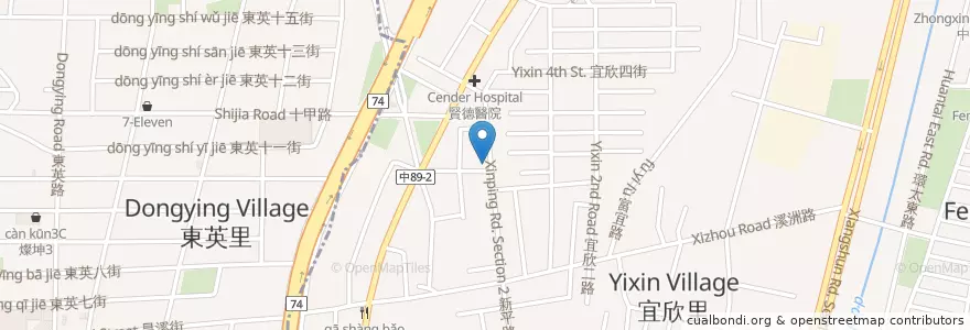 Mapa de ubicacion de 台中肉圓 en Taiwan, Taichung, Taiping District.