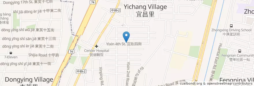 Mapa de ubicacion de 中大藥局 en 台湾, 台中市, 太平区.