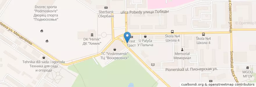 Mapa de ubicacion de Дэб Бар en Rusia, Distrito Federal Central, Óblast De Moscú, Городской Округ Воскресенск.