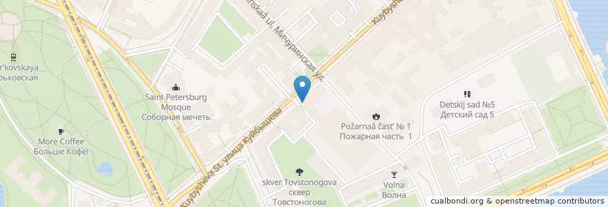 Mapa de ubicacion de Bab Jib en Russie, District Fédéral Du Nord-Ouest, Oblast De Léningrad, Saint-Pétersbourg, Петроградский Район, Посадский Округ.