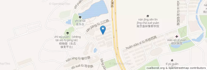 Mapa de ubicacion de 东区快递收发点 en الصين, جيانغسو, نانجينغ, 栖霞区.