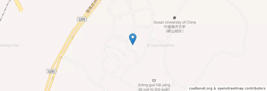 Mapa de ubicacion de 海洋地球科学学院 en الصين, شاندونغ, مدينة تشينغداو, 崂山区.
