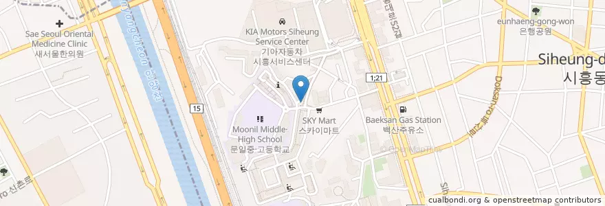 Mapa de ubicacion de IBK기업은행 en Республика Корея, Сеул, 금천구.