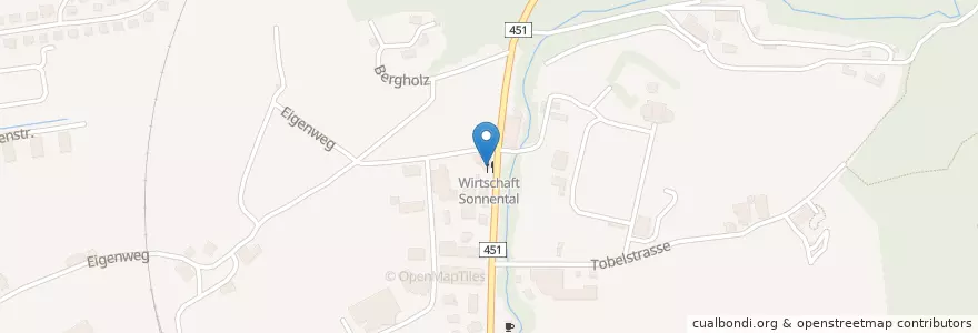 Mapa de ubicacion de Wirtschaft Sonnental en 瑞士, Sankt Gallen, Wahlkreis St. Gallen, Wittenbach.