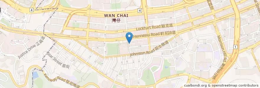 Mapa de ubicacion de Paisano's Pizzeria en 中国, 広東省, 香港, 香港島, 新界, 灣仔區 Wan Chai District.