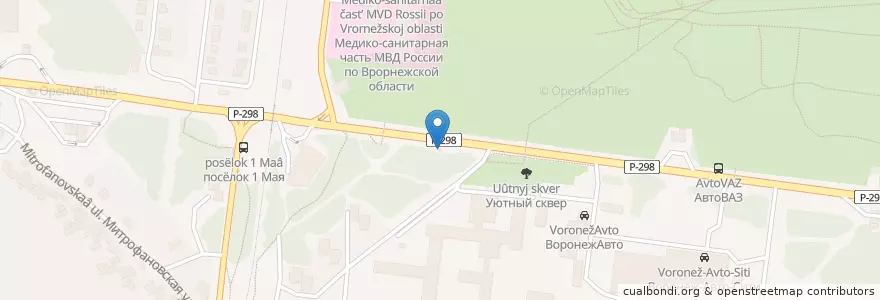 Mapa de ubicacion de Русский аппетит en Rusland, Centraal Federaal District, Oblast Voronezj, Городской Округ Воронеж.