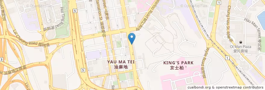 Mapa de ubicacion de 爭鮮壽司 Sushi Take Out en Çin, Guangdong, Hong Kong, Kowloon, Yeni Bölgeler, 油尖旺區 Yau Tsim Mong District.