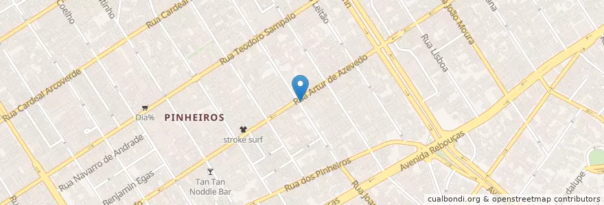 Mapa de ubicacion de Ponto de Táxi Joaquim Antunes en 브라질, 남동지방, 상파울루, Região Geográfica Intermediária De São Paulo, Região Metropolitana De São Paulo, Região Imediata De São Paulo, 상파울루.
