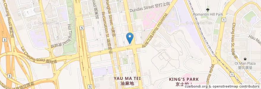 Mapa de ubicacion de 味皇餐廳 en China, Guangdong, Hong Kong, Kowloon, Wilayah Baru, 油尖旺區 Yau Tsim Mong District.