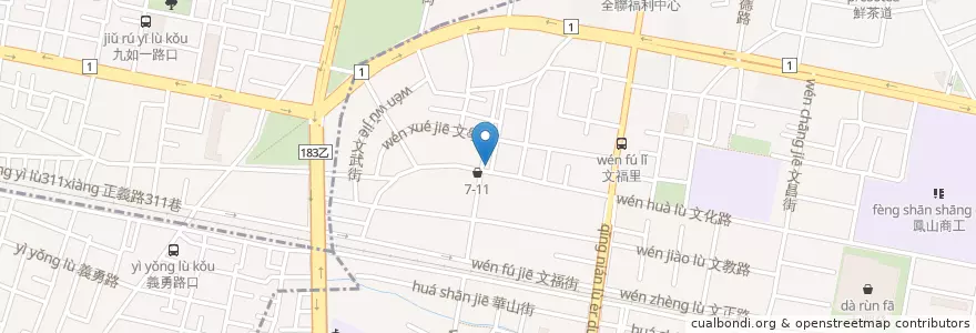 Mapa de ubicacion de Lane 28 en 타이완, 가오슝시, 펑산구.