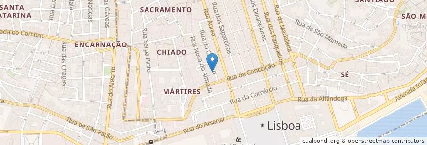 Mapa de ubicacion de Bella Ciao en Portugal, Área Metropolitana De Lisboa, Lisbon, Grande Lisboa, Lisbon, Santa Maria Maior.