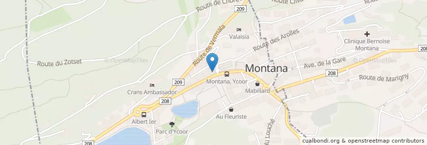 Mapa de ubicacion de Mosaïc en スイス, Valais/Wallis, Sierre, Crans-Montana.