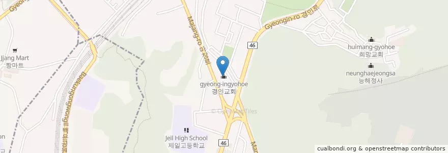 Mapa de ubicacion de 경인교회 en 대한민국, 인천, 부평구.