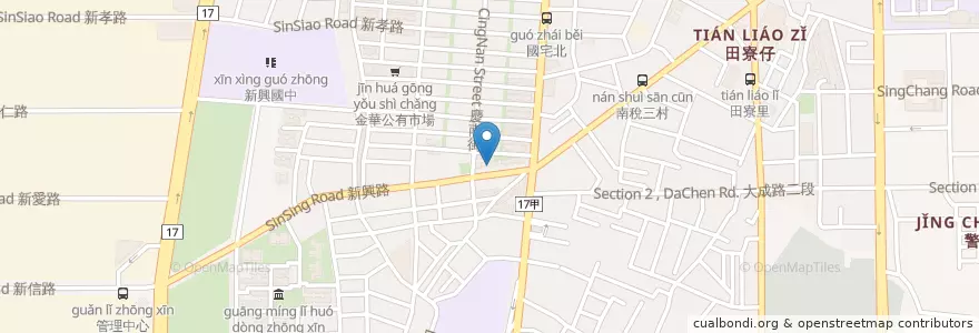 Mapa de ubicacion de 米糕意麵 en Taiwan, 臺南市, 南區.