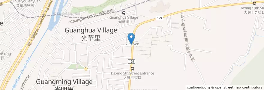 Mapa de ubicacion de 天使雞排 en Taiwan, Taichung, Distretto Di Taiping.