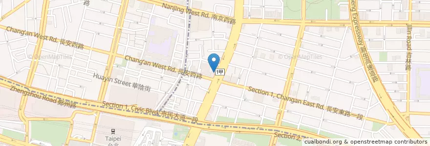 Mapa de ubicacion de 雙園燒臘食品 en 臺灣, 新北市, 臺北市, 中山區.