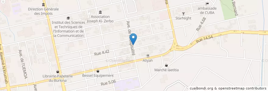 Mapa de ubicacion de Centro Bar en ブルキナファソ, Centre, Kadiogo, ワガドゥグー.