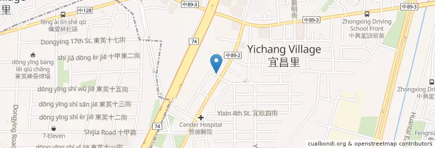 Mapa de ubicacion de 來客鐵板牛排屋 en Тайвань, Тайчжун, 太平區.