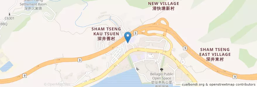 Mapa de ubicacion de 能記飯店 Nang Kee Chinese Restaurant en Chine, Hong Kong, Guangdong, Nouveaux Territoires, 荃灣區 Tsuen Wan District.