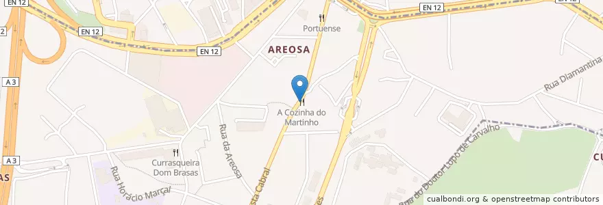 Mapa de ubicacion de A Cozinha do Martinho en Portugal, Norte, Área Metropolitana Do Porto, Porto, Porto.