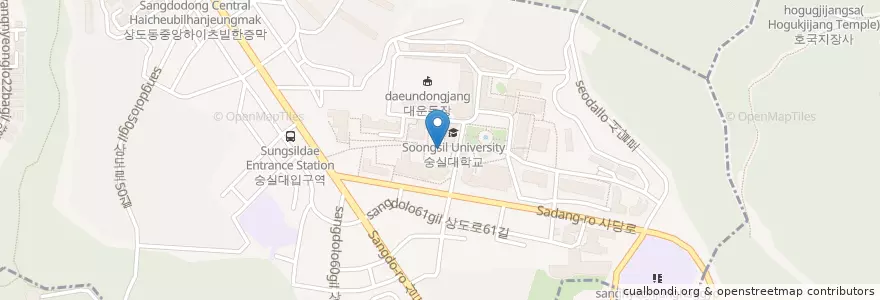 Mapa de ubicacion de 형남계단 en Corée Du Sud, Séoul, 동작구, 상도1동.