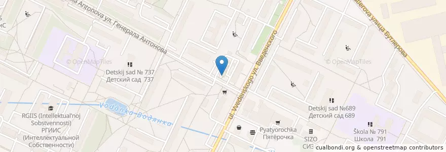 Mapa de ubicacion de Молочно раздаточный пункт en Russia, Central Federal District, Moscow, South-Western Administrative Okrug, Konkovo District.