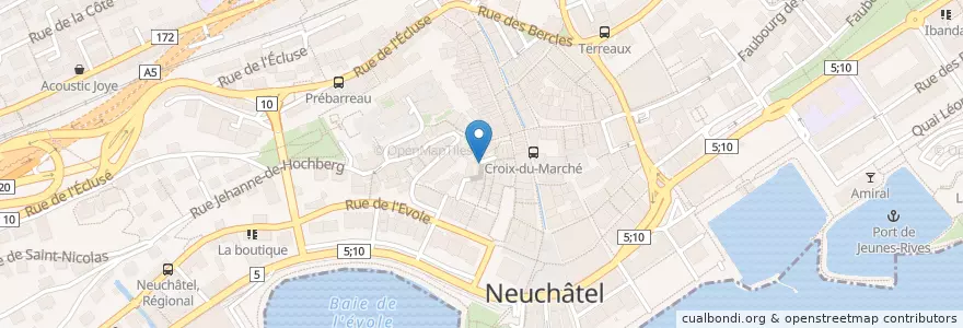 Mapa de ubicacion de Bar des Galleries en Suíça, Neuchâtel, Lac De Neuchâtel (Ne), Neuchâtel.
