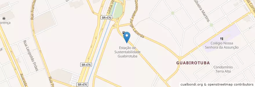 Mapa de ubicacion de Estação de Sustentabilidade Guabirotuba en Brasil, Região Sul, Paraná, Região Geográfica Intermediária De Curitiba, Região Metropolitana De Curitiba, Microrregião De Curitiba, Curitiba.