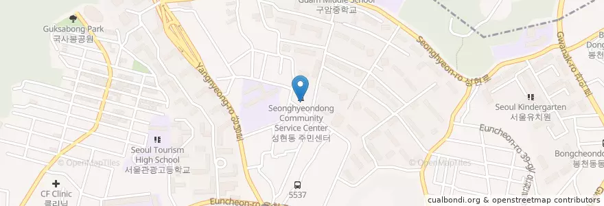 Mapa de ubicacion de 파랑새문고 en Corée Du Sud, Séoul, 관악구, 성현동.