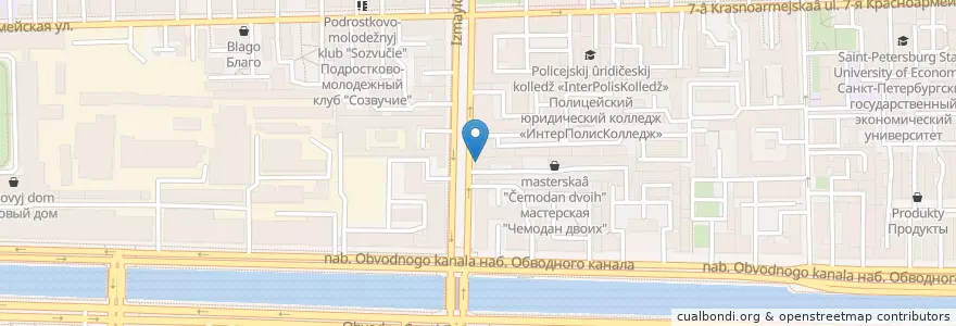 Mapa de ubicacion de la Perfecta en Rusland, Северо-Западный Федеральный Округ, Oblast Leningrad, Sint-Petersburg, Адмиралтейский Район, Округ Измайловское.