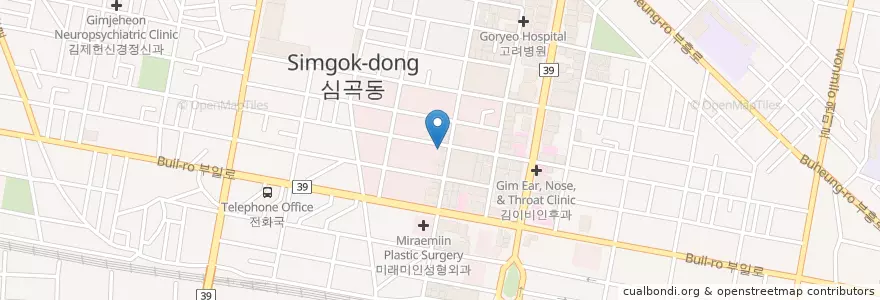 Mapa de ubicacion de 음주가무 en Zuid-Korea, Gyeonggi-Do, 부천시.