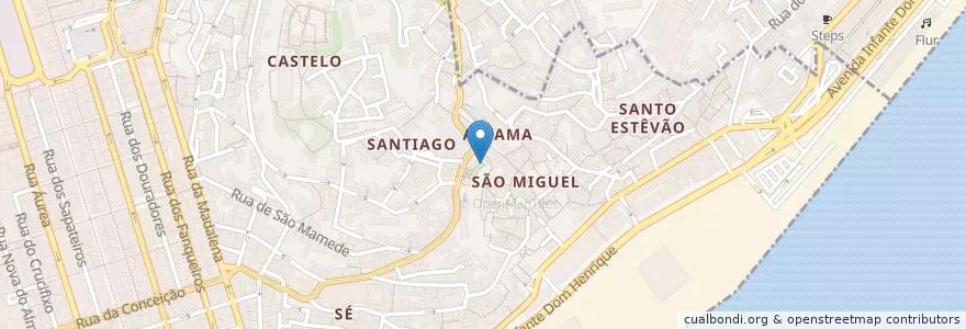 Mapa de ubicacion de Bar Terraço De Santa Luzia en پرتغال, Lisboa, Grande Lisboa, لیسبون, Santa Maria Maior.