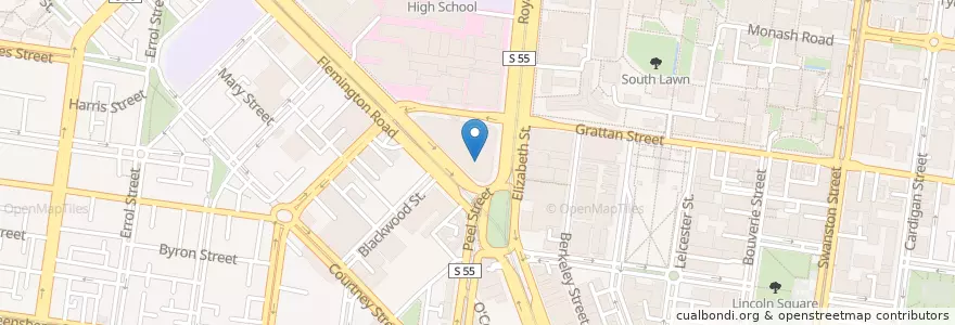 Mapa de ubicacion de Peter MacCallum Cancer Centre en オーストラリア, ビクトリア, City Of Melbourne.