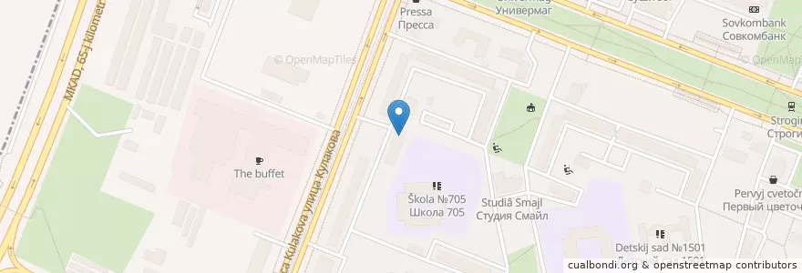 Mapa de ubicacion de Травматологический пункт en Russia, Central Federal District, Moscow, North-Western Administrative Okrug, Strogino District.