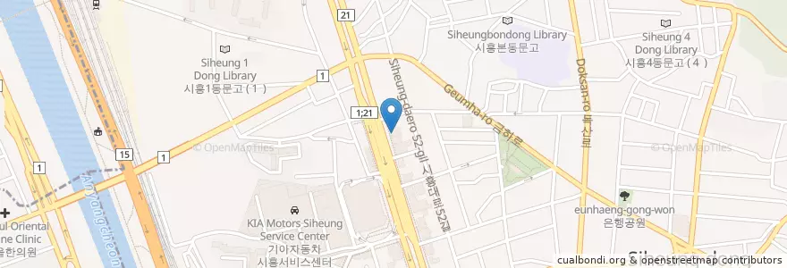 Mapa de ubicacion de KEB하나은행 시흥동지점 en Corée Du Sud, Séoul, 금천구, 시흥1동.