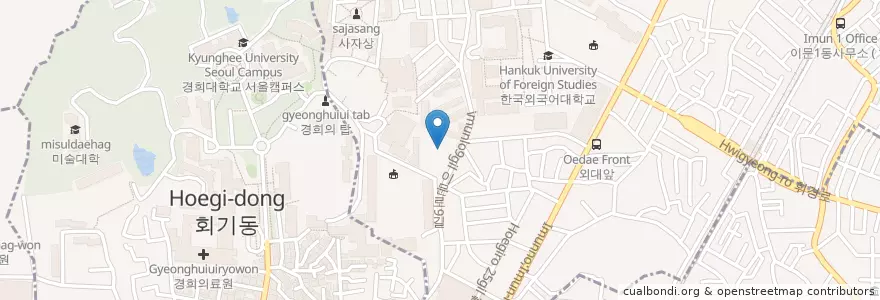 Mapa de ubicacion de 전씨 시조 환성군 단소 en Südkorea, Seoul, 동대문구, 이문2동.