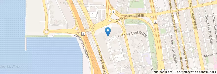 Mapa de ubicacion de Tim Ho Wan Olympic Branch en 中国, 广东省, 香港 Hong Kong, 九龍 Kowloon, 新界 New Territories, 油尖旺區 Yau Tsim Mong District.