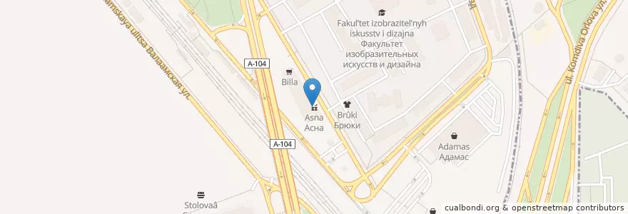 Mapa de ubicacion de Асна en ロシア, 中央連邦管区, モスクワ, Северный Административный Округ, Тимирязевский Район.
