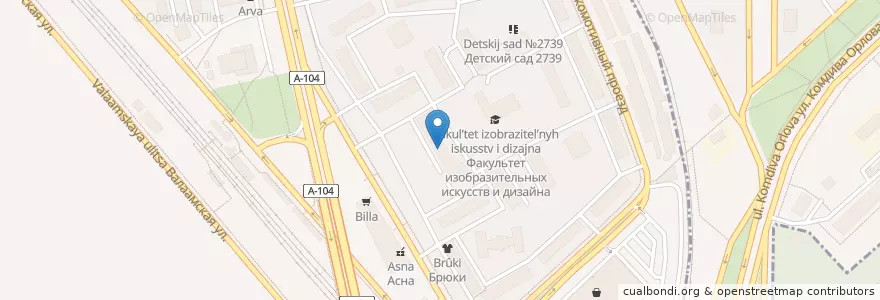 Mapa de ubicacion de Горздрав en 俄罗斯/俄羅斯, Центральный Федеральный Округ, Москва, Северный Административный Округ, Тимирязевский Район.