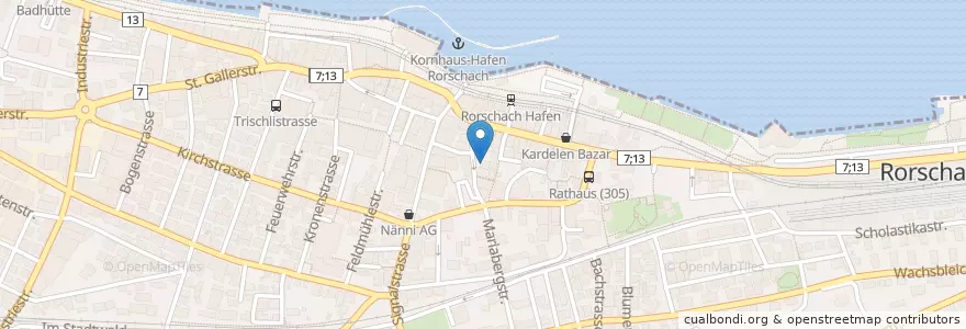 Mapa de ubicacion de Mamma Mia en Switzerland, Sankt Gallen, Wahlkreis Rorschach, Rorschach.
